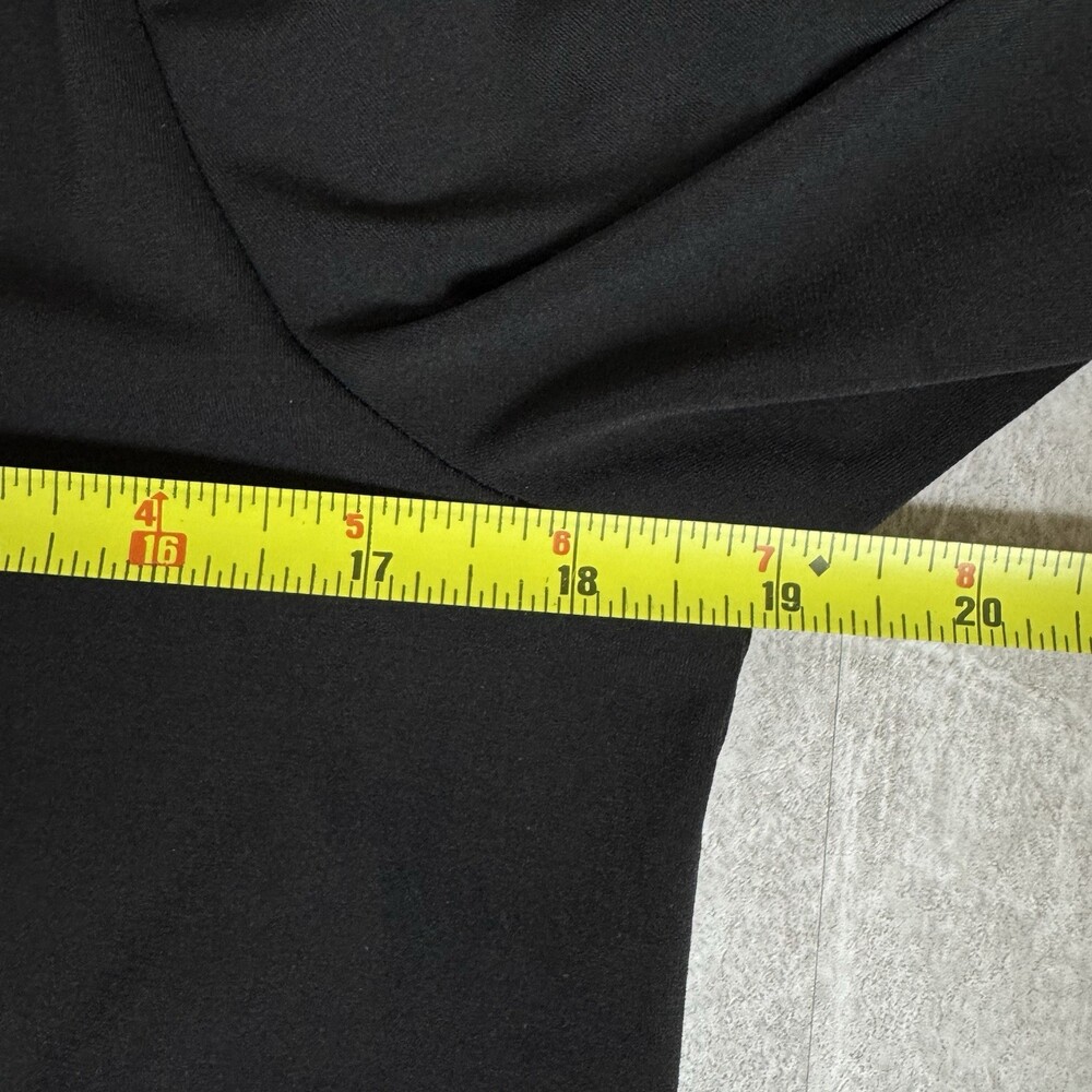 CHICOS Black Swing Dress Stretch V Neck A-Line Classic Minimalist 3/4 Sleeve 1 - Picture 8 of 13